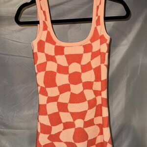 Cute orange patterned summer dress